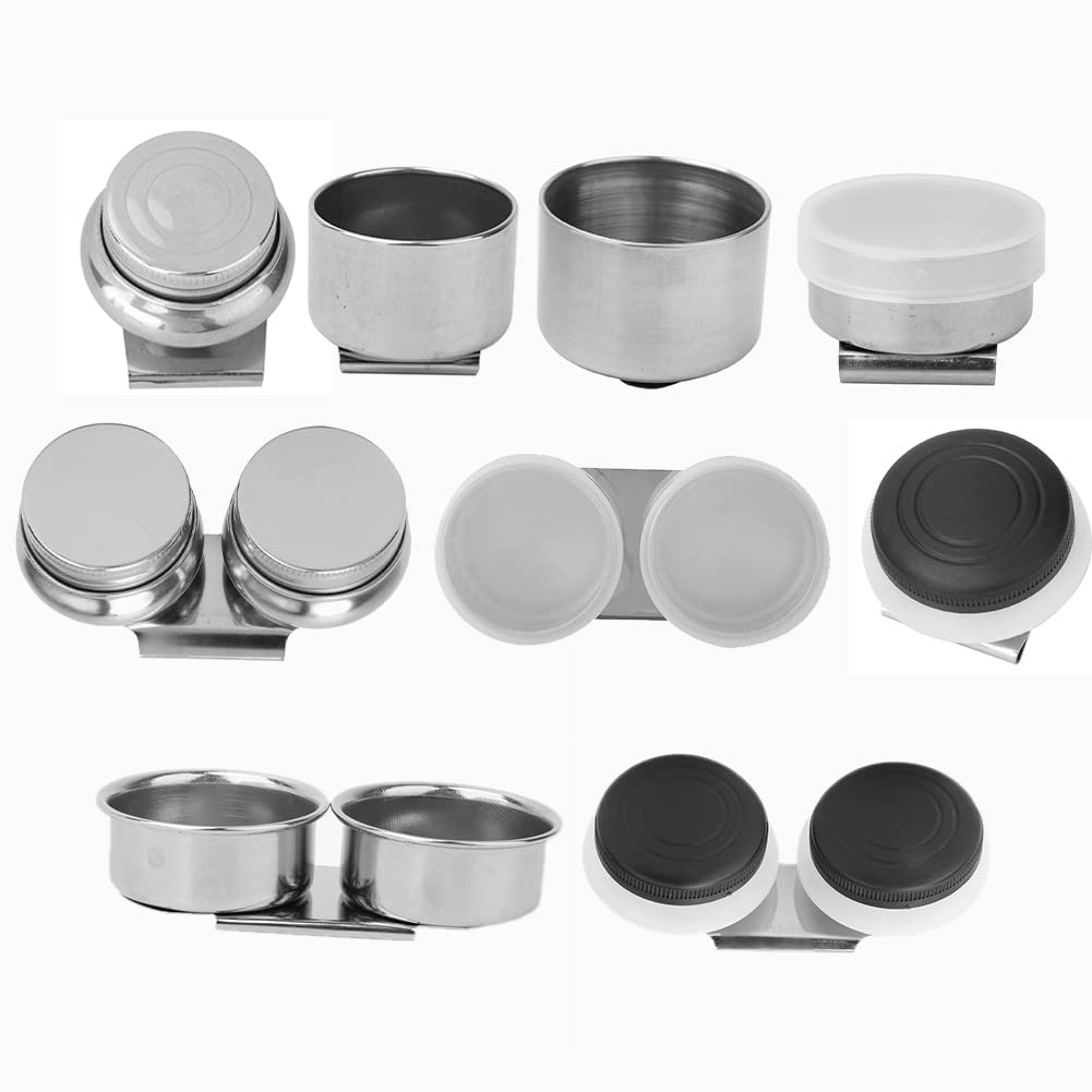 Contenitore per Pittura a Olio con Coperchio, Pittura ad Olio Doppia Tazza Tavolozza Pittura ad Olio Vaso Contenitore in Acciaio Inossidabile Tazze Palette Dipper per Acrilico, Pittura ad Olio(#9)