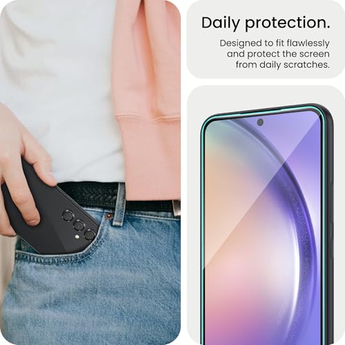 Image of FIRST MART Military-Grade Tempered Glass Camera Lens for Samsung Galaxy A54 5G (6.4 Inch) With Black Camera Ring Guard & Installation Kit | Edge-to-Edge Protector Coverage | Black