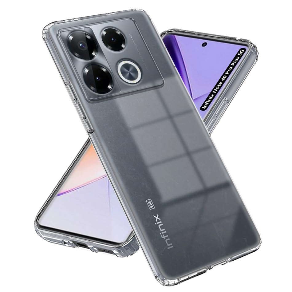 Image of Fashionury Crystal Clear Case for Infinix Note 40 Pro Plus 5G | Yellowing Resistance | Transparent TPU Silicone | Raised Camera Lips | Slim Transparent Cover