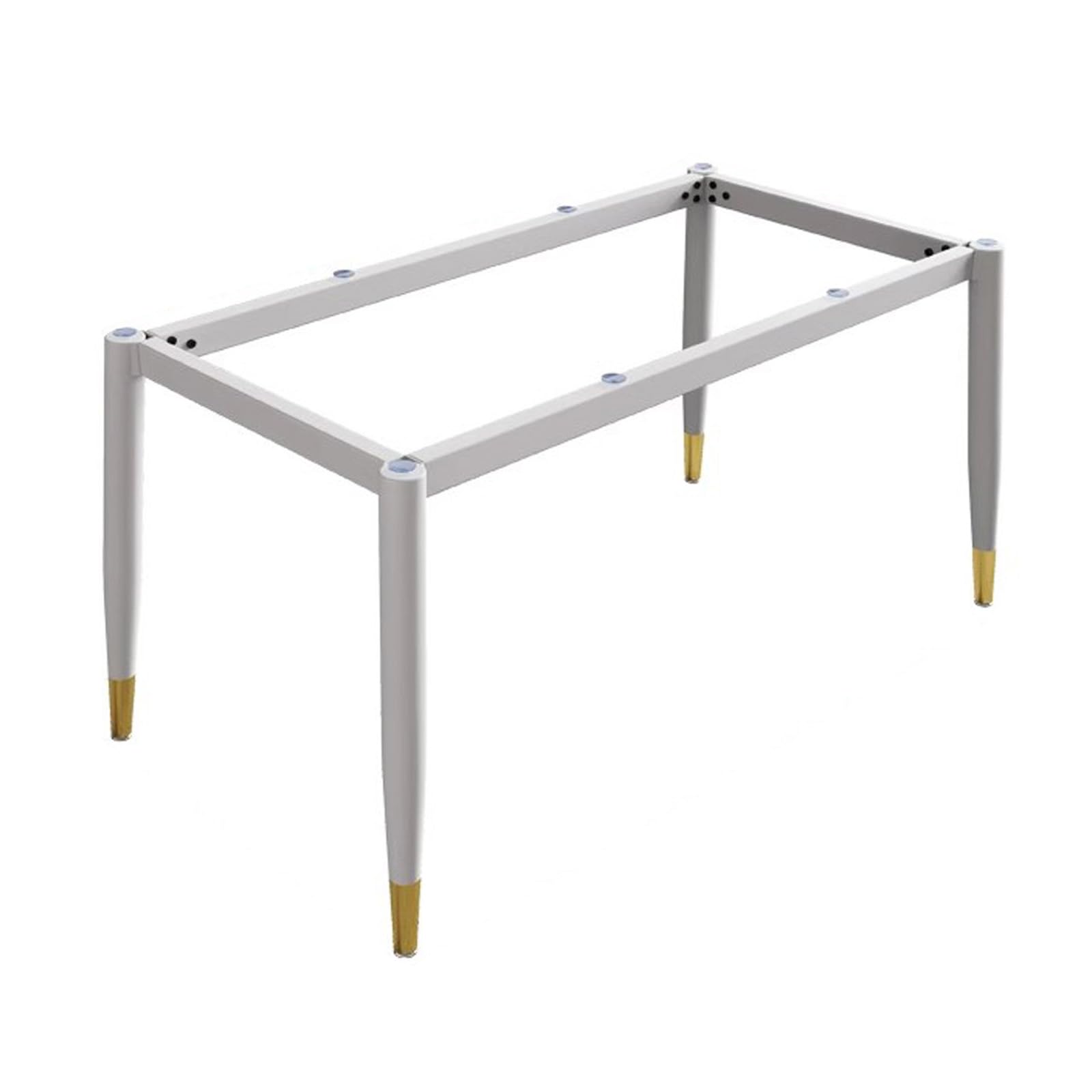Stylowe nowoczesne metalowe nogi stołowe z przyssawkami DIY stalowa rama do marmurowych szklanych drewnianych blatów (110 cm x 55 cm x 72 cm) eleganckie białe złoto wykończenie idealna podstawa