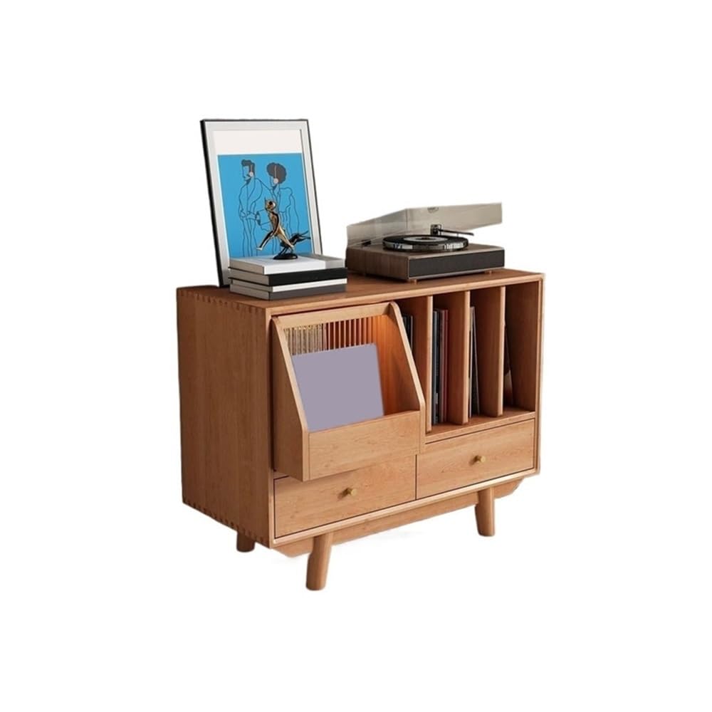 CHENGAIJIAN Cd Rack Multi-functional Minimalist Wooden Vinyl Record Cabinet for Living Room Bedroom Sofa Sideboard