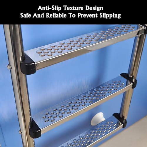 Escalera para piscina de acero inoxidable 3 peldaños miniatura 4