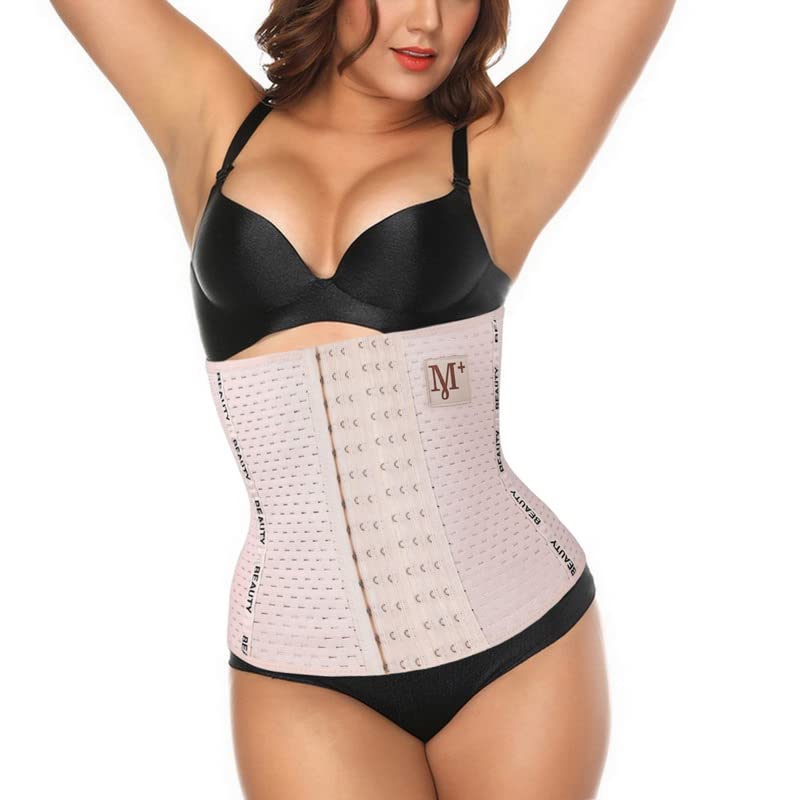 FshwayWomen's Waist Trainer Corset for Everyday Wear Steel Boned Tummy Control Body Shaper with Adjustable Hooks-its a Free Size Belt Suitable to 30 to 38 Waist Size
