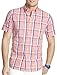 IZOD Men's Short-Sleeve Coastal Prep Large Plaid Lightweight Poplin Button-Down Shirt