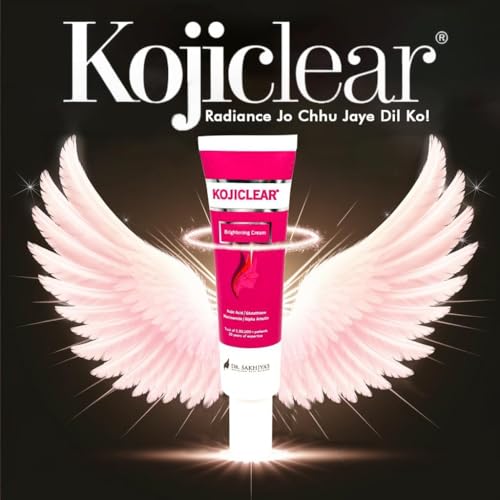 Image of Dr. Sakhiya's Kojiclear Face Cream with Kojic Acid, Glutathione, Niacinamide, and Alpha Arbutin, Helps in Dark Spot and Tan for Men and Women (20gm Pack of 1)