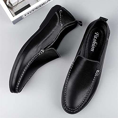 Loafers for Men Simple Venetian Loafers Moccasins Shoes Leather Flat Heel Resistant Anti-Slip Prom Slip On3
