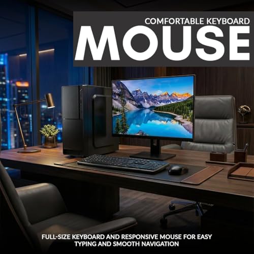 Image of Core i5 Desktop Computer Set | 8GB DDR3 RAM | 128GB SSD + 500GB HDD | Windows 11 Home | 19-Inch LED Monitor | 1GB Graphics | Keyboard & Mouse | Black