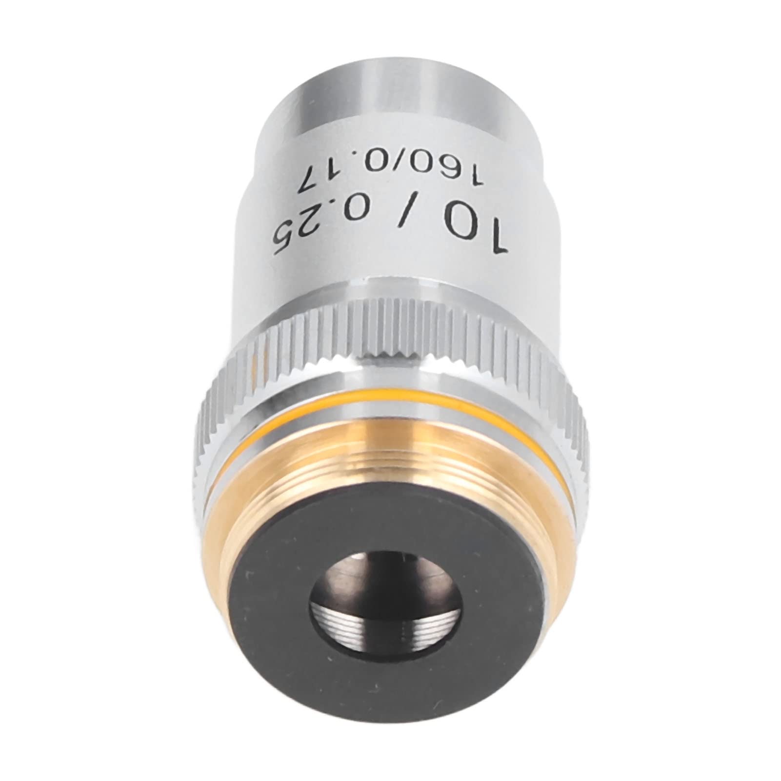 Ejoyous 195 Objektiv aus Messing, Achromatisches Mikroskop-Objektiv, 10 X 20,2 Mm RMS-Schnittstelle, Federschutz, Klare Bildgebung für Mikroskop-Reparatur, Laborstudien, Beobachtung