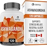 EBYSU Ashwagandha Supplément (Fabriqué au Canada) – 120 Capsules – Pour la détente quotidienne, le sommeil reposant, la mémoire & Clarté mentale – Soutien ayurvédique traditionnel – Suppléments Ashwagandha pour hommes et femmes