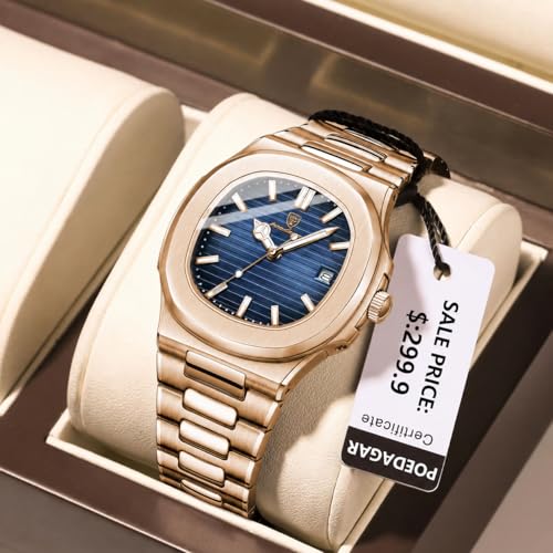 Image of Gosasa Fashion Men's Watches Date Business Watch Stainless Steel Luxury Style Luminous Quartz Waterproof Analog Display Male Wristwatch