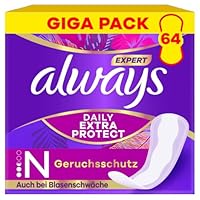 Always Expert Daily Extra Protection Normal Slipeinlagen 64 Stück, Geruchsneutralisierend, Auch Bei Ersten Anzeichen Von Blasenschwäche