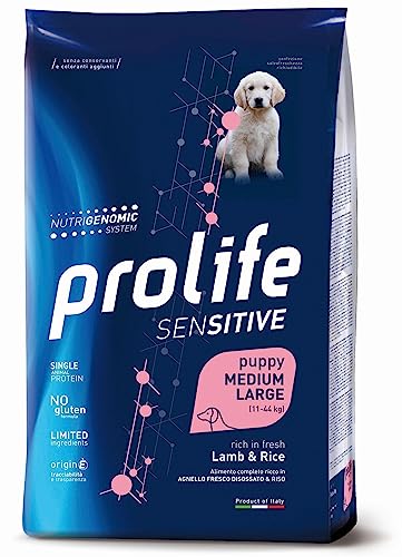 Prolife - Sensitive Puppy Medium/Large All'Agnello E Riso Da 10 Kg