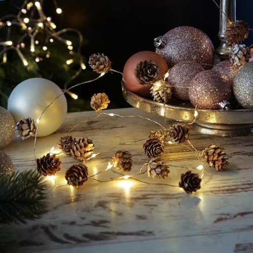 LED Lichterkette Tannenzapfen Dekorative Weihnachtslichterkette mit...