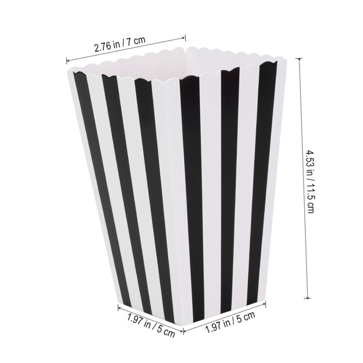 Cabilock 12Pcs Popcorn Paper Boxes Lightweight Snack Containers for Parties for Popcorn Candy and Fries Portable Popcorn Buckets with Striped Design