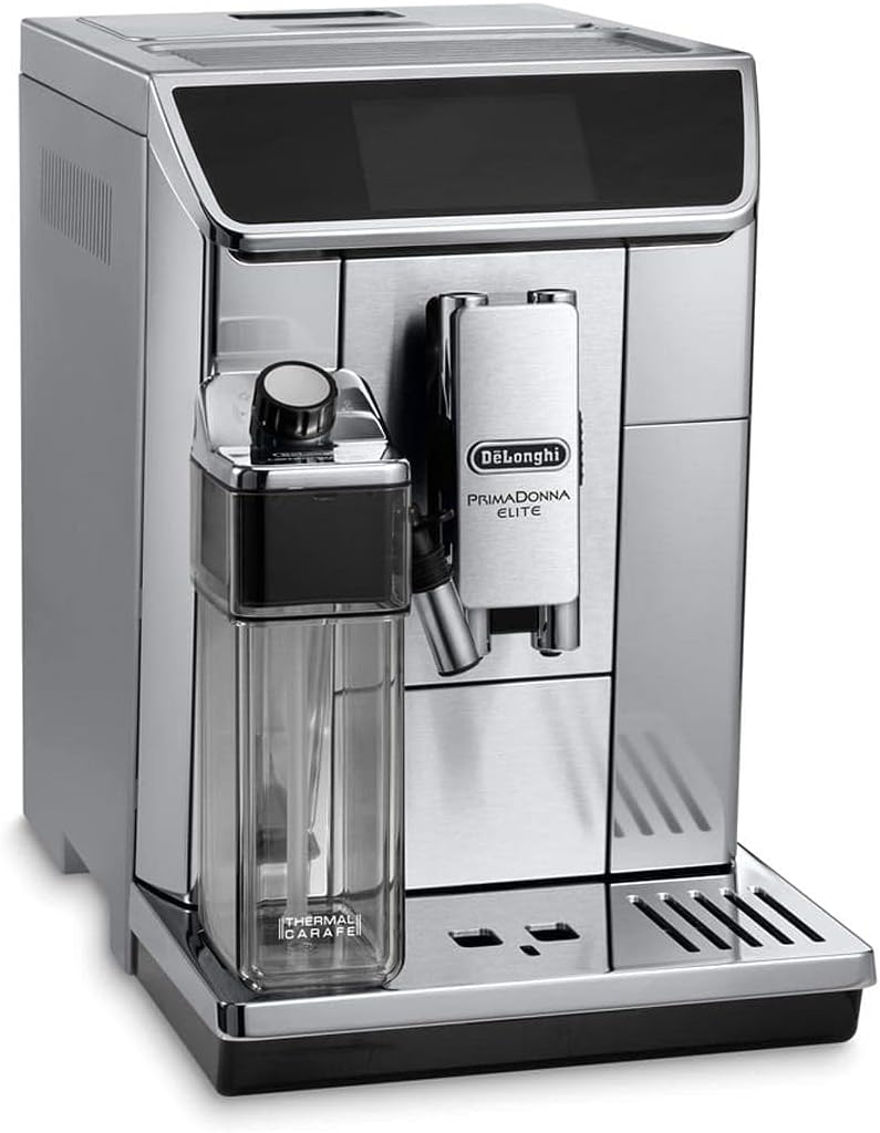 DELONGHI ECAM650.75MS Prima Donna Elite - Macchina da caffè in acciaio inox, touch screen a colori, 15 bar, pressione pompa, argento, 470 x 260 x 360 mm DELONGHI ECAM650.75MS Prima Donna Elite - Macchina da caffè in acciaio inox, touch screen a colori, 15 bar, pressione pompa, argento, 470 x 260 x 360 mm