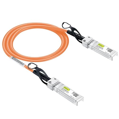 10Gtek [Orange Colored 10G SFP+ DAC Cable - Twinax SFP Cable for Cisco SFP-H10GB-CU0.5M, Ubiquiti UniFi, D-Link, Supermicro, Netgear, Mikrotik, Fortinet, 0.5-Meter(1.6ft)