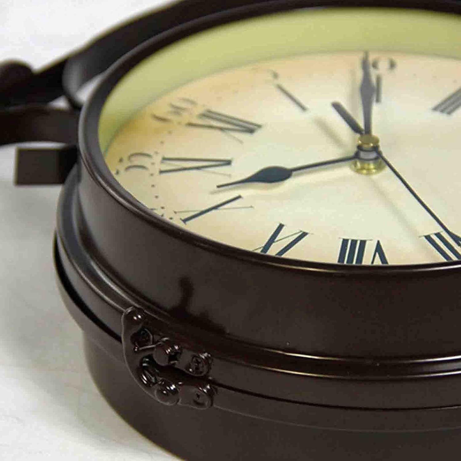 Outdoor Garden Wall Clock 360°Rotation Double Sided Outdoor Clock for Patio Porch Garden Outdoor Decorative Clock Wall Hanging with Bracket