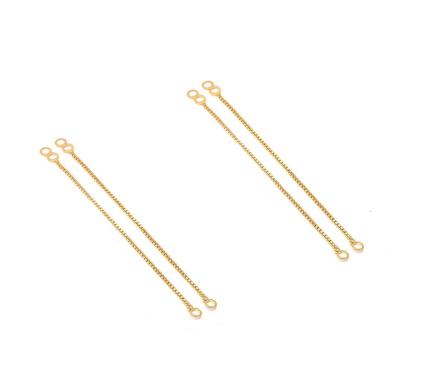 Earchain Single Layer Arificial Gold Plated Gold-Tone Crystal Ear to Hair Kan Chain Accessory for Women (GOLD EARCHAIN) +1 NOSERING (B0B681XC19) Amazon Price History, Amazon Price Tracker