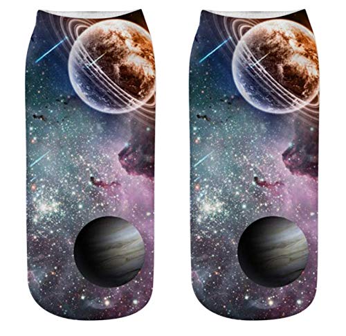 Inf-way 3D Print Casual Socks, Unisex Ankle Socks for Gifts (Star Sky 8 Pairs)4