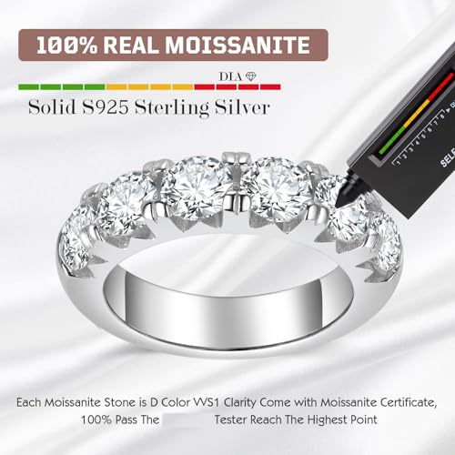 SecreTalk 3.5ct Moissanite Engagement Promise Ring for Women - Moissanite Wedding Band 925 Sterling Silver D Color VVS with Certificate of Authenticity4