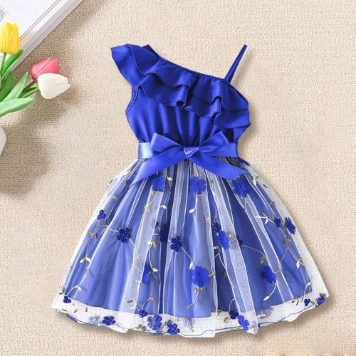 Girls Dresses Summer Casual Tulle Tutu Sundress Ruffle One Shoulder Beach Party Dress Fashion Toddler Baby Kids3