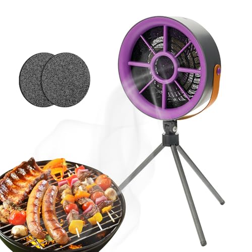 Campana extractora portátil para cocinar, campana extractora de escritorio con succión de 3 velocidades, extractor de cocina con 2 filtros, ventilador purificador de humo portátil, campana extractora