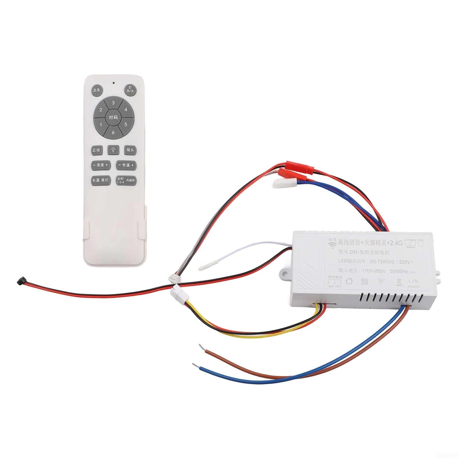 Telecomando di Ricambio Senza Fili per Ventilatore a Soffitto e Luce, Variabile per Controller di Motore DC a Frequenza con Interruttore di Dimmer LED, Regolatore di Livello del Ventilatore e Funzione