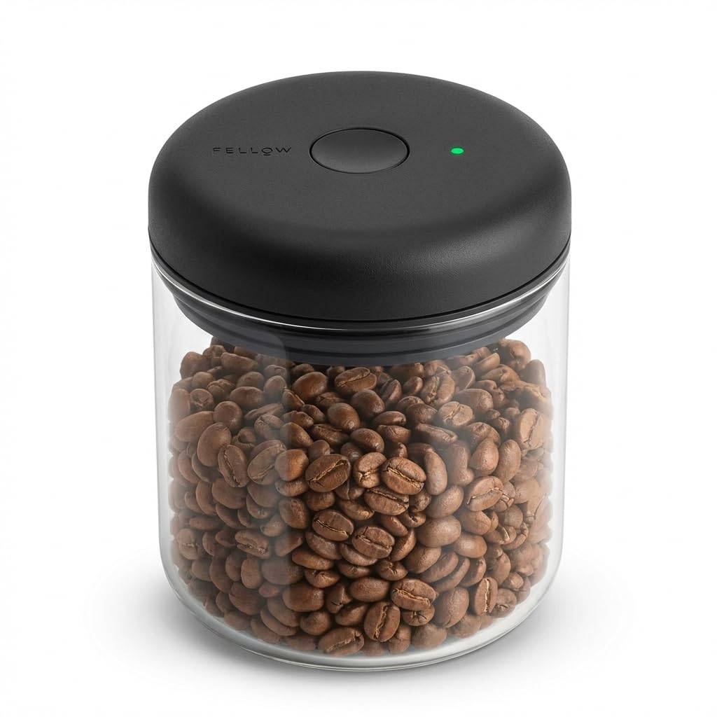 Fellow Atmos Electric Vacuum Canister & Storage Container - Airtight Coffee & Food Storage Containers - Coffee Containers - (Clear Glass, 0.7 Liter)