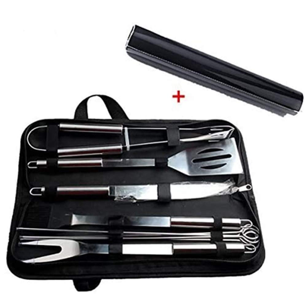 Barbecue Accessories BBQ Grill Tools with Mat 10 PCS Grill Set Stainless Steel Utensils With A Grill Mat BBQ Tool Stainless Steel Spatula, Fork, Tongs, & Basting Brush In Carrying Case - GREAT GIFT