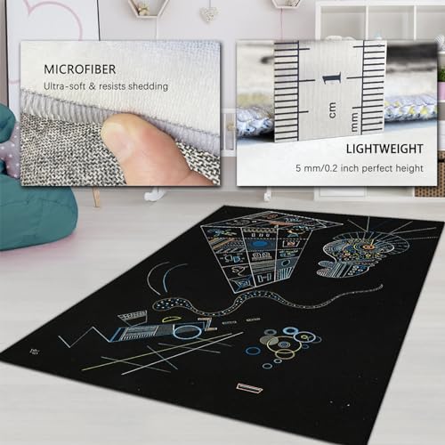 Tapis Kandinsky art élégant géométrie abstraite pour salon