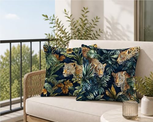 Housse coussin exterieur lin impermeable avec fermeture eclair invisible x2 - 6