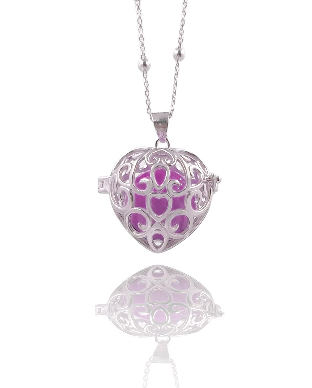 Goldway Chiama Angeli collezione completa Collana con Ciondolo Sonoro Regalo Gravidanza per dolce attesa Donna Placcato in Oro Bianco richiamo degli Angeli (Made in Italy)