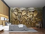 Cliouar Wall Mural - 3D Elephant Wallpaper for Bedroom & Living Room - 158' x 110' (Not Self-Adhesive)