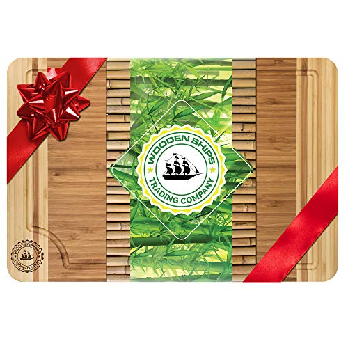 Professional Bamboo Cutting Board | Extra Large 18" X 12" Wooden Cutting Board