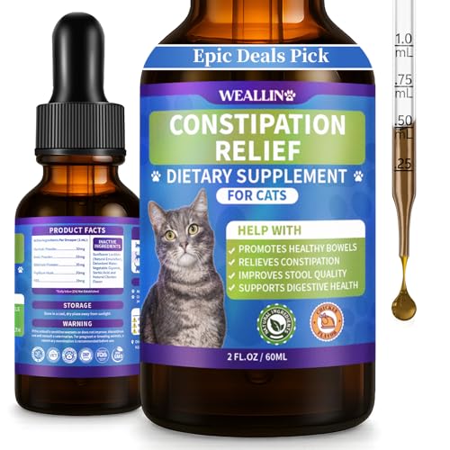 Cat Constipation Relief, Constipation Relief for Cats, Cat Constipation Support, Promotes Digestive Health, Chicken Flavor Natural Herbal Supplement, 60 ml/2 Fl Oz