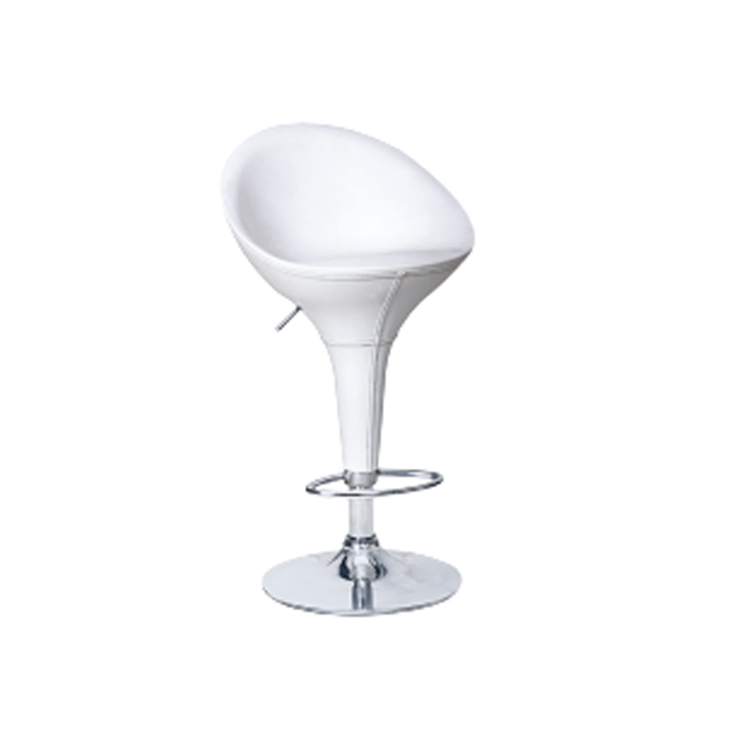 Elama 2 Piece Adjustable Plastic Bar Stool in White with Chrome Base,ELM-513