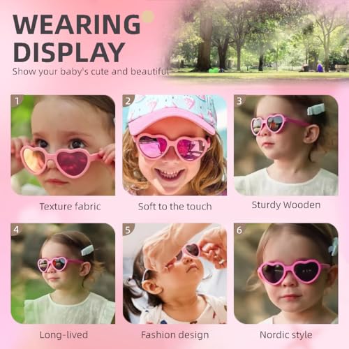 Baby Heart sunglasses Flexible Polarized UV400 with Strap for Toddlers from 0-24 Months Outdoor Beach2