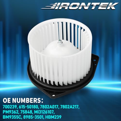 Image of IRONTEK 700239 HVAC Blower Motor with Fan Cage Fit for 2008-2017 for Mitsubishi Lancer, 2008-2018 Outlander, 2013-2017 Outlander Sport 7802A017 615-50180 7802A217