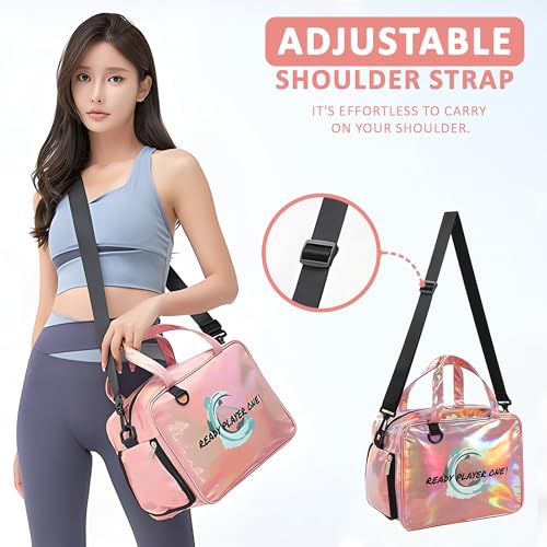 Image of Kuber Industries Pack of 2 Stylish Cosmetic /Makeup Organizer Bag with Zip & Sling Strap | Makeup & Toiletry Travel Kit for Women | Vanity Case with Side Compartment | YJ-33-GD | Gradient Pink