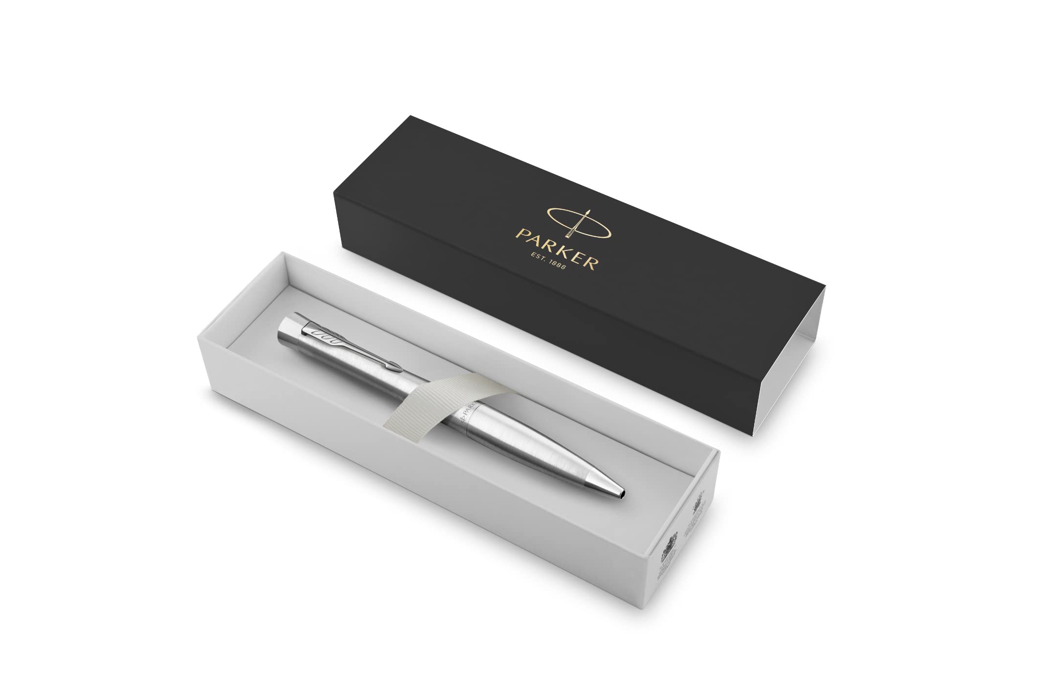 PARKER Urban Twist Bolígrafo con grabado, bolígrafo premium, caja de regalo, tinta azul, elegante, regalo personalizado, nombres, grabados, cumpleaños (Metro Metallic C.C.)
