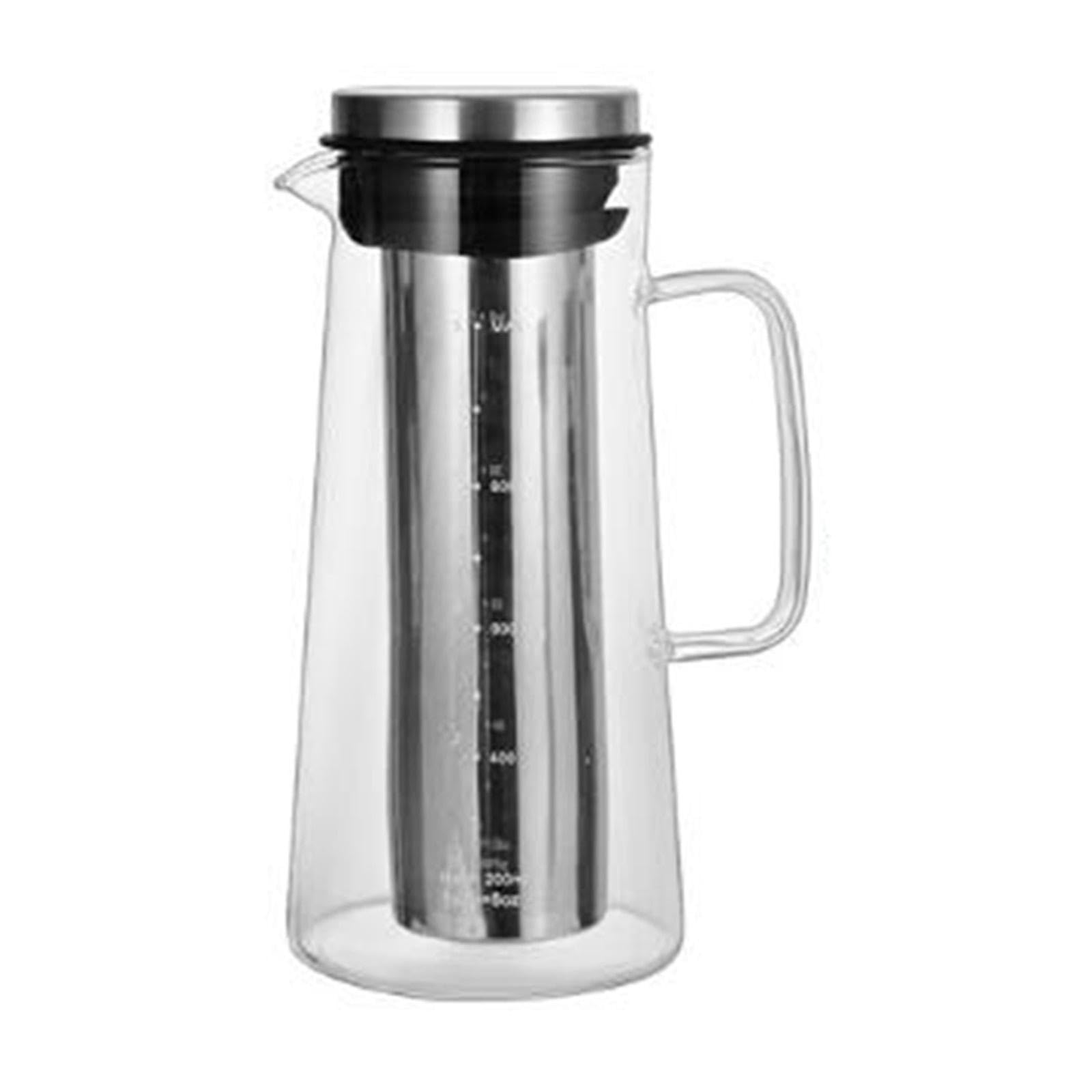 Gralara Macchina per caffè Freddo, caraffa in Vetro, infusore per tè con beccuccio per Bevande a Base di Succo di Frutta e tè, 1000 Ml 23x10.5 Cm