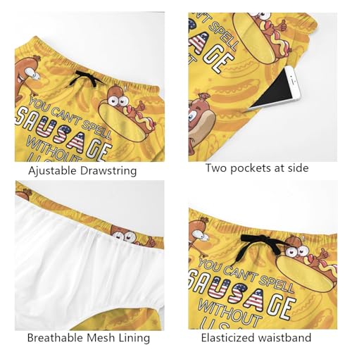 Mens Swim Trunks Quick Dry Funny Beach Board Shorts with Mesh Lining Hawaiian Swimwear Bathing Suits3