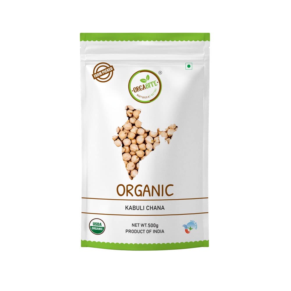 Orgabite Organic Kabuli Chana 500g - Organic White Chickpea