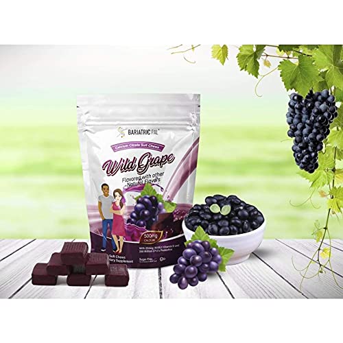 Bariatricpal Sugar-Free Calcium Citrate Soft Chews 500Mg With Probiotics (90 Count) - Wild Grape #TOP3