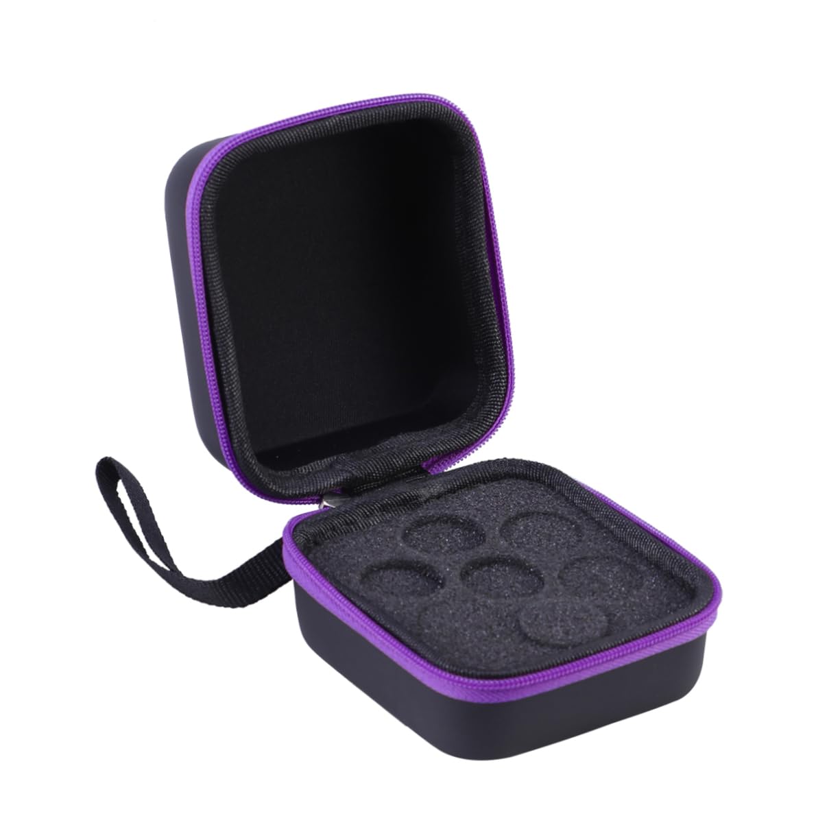 WRITWAA 1Pc Slot Essential Oils Storage Holder Case Capacity Shockproof Bag with Strong Zipper Travel Protection for Roller Bottles Purple
