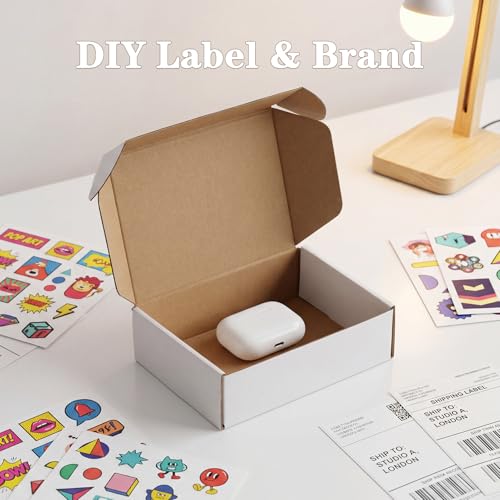 Image of WIFTREY 7X5X2 Shipping Boxes Set of 30, 7X5X2 White Corrugated Cardboard Box for Packaging Small Business, Gift Packing, Mailing, Moving