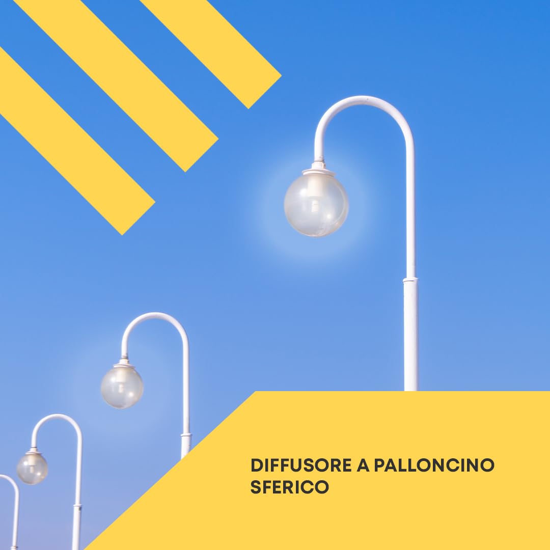 Globo Lampione da Esterno - Illuminazione Pubblica - Illuminazione Esterna - Policarbonato Incolore - Dimensioni: Ø 45 cm - Apertura: 17 cm
