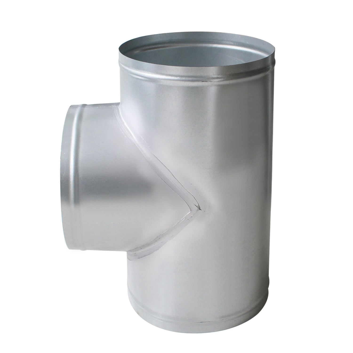Pellet Stove Pipe Tee Connector for Exhaust Vent air Chimney Air Galvanized T Fitting Kitchen Hood Ventilation Duct Adapter Metal tee Joint for Fireplace Furnace Smokers Grills Tube Flue (OD150mm)