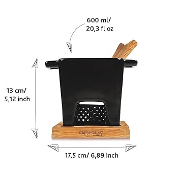 Amazon.co.jp: BOSKA(ボスカ) フォンデュ鍋 ブラック 17.5