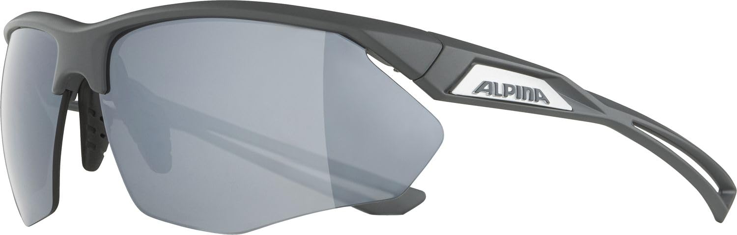 ALPINA NYLOS HR – lustrzane i nietłukące się okulary sportowe i rowerowe dla dorosłych, indywidualnie dopasowane skrzydełka nosa, z ochroną UV-A, B i -C